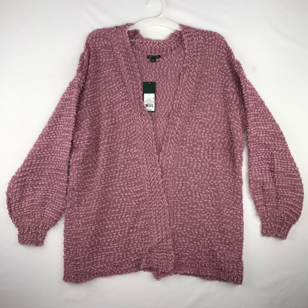 Wild Fable Rose Pink Chenille Cardigan Sweater L